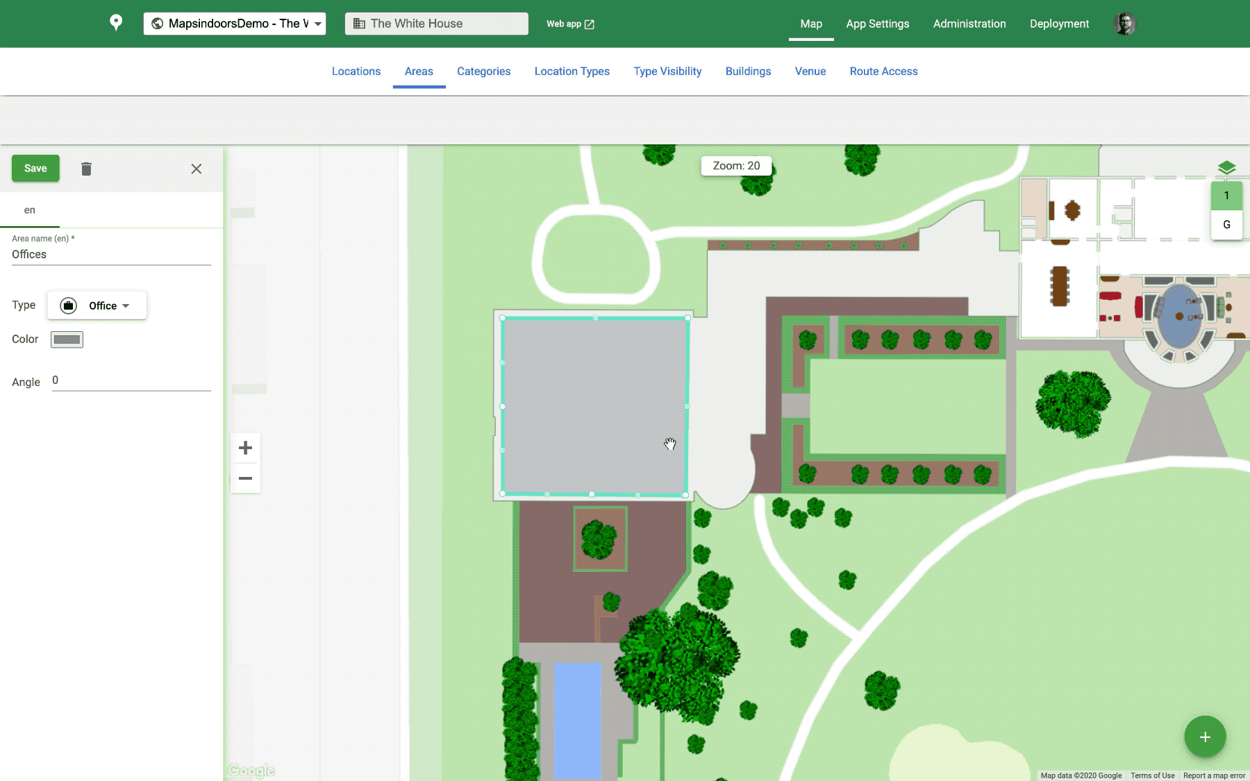 Launching areas in MapsIndoors